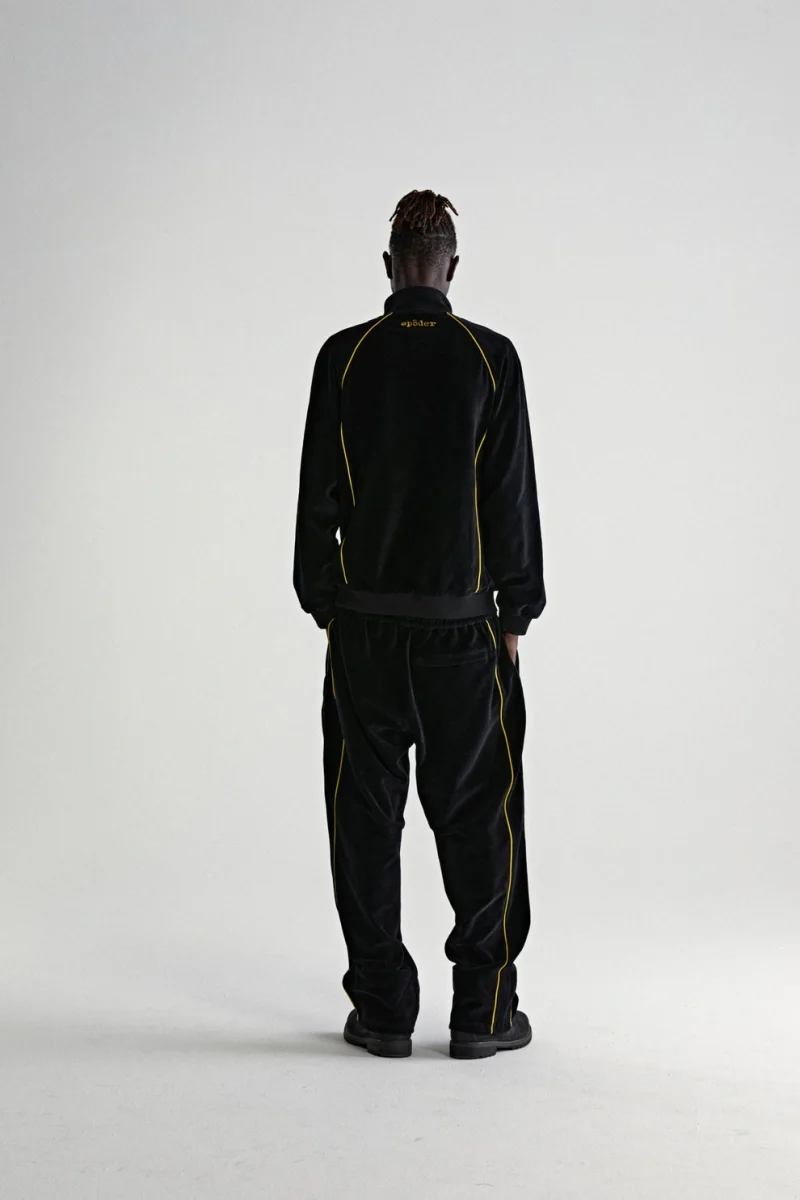 Sp5der Outline Velour Track Black Jacket 8