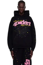 Sp5der P nk V2 Black Hoodie 1