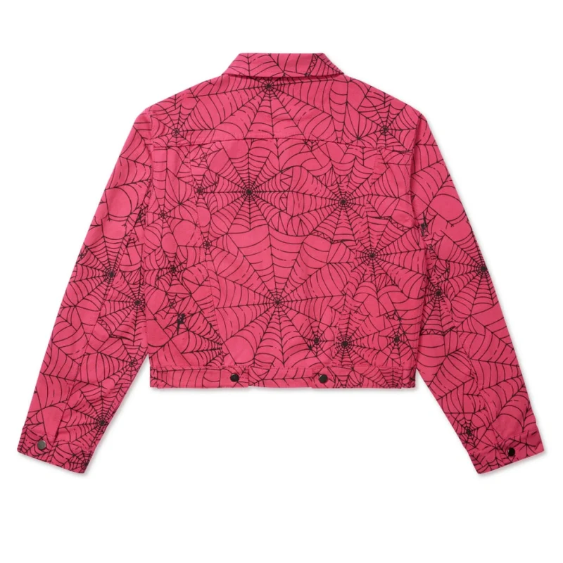 Sp5der Pink Aop Trucker Jacket 1