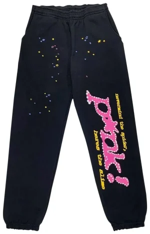 Sp5der P*nk Black Sweatpants