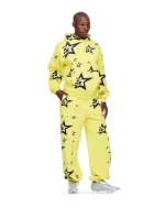 Sp5der Print 5star Yellow Hoodie 1