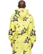 Sp5der Print 5star Yellow Hoodie 3