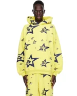 Sp5der Print 5star Yellow Hoodie 5