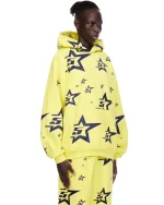 Sp5der Print 5star Yellow Hoodie 6