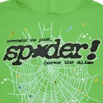 Sp5der Punk V2 Rhinestone Bright Green Hoodie 1