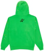 Sp5der Punk V2 Rhinestone Bright Green Hoodie 2