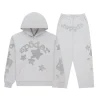 Sp5der Rhinestone Beluga Heather Grey Tracksuit
