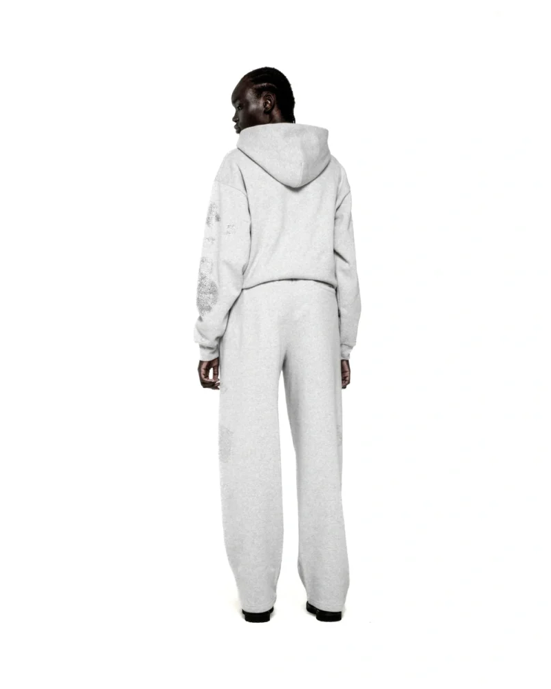 Sp5der Rhinestone Beluga Hoodie ‘Heather Grey’ 4
