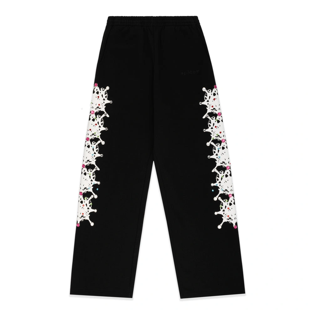 Sp5der Rhinestone Black Sweatpant
