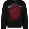 sp5der rhinestone og web v2 hoodie black