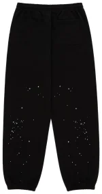 Sp5der Rhinestone Silk Black Sweatpant 1