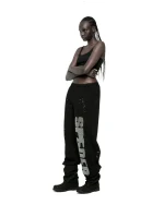 Sp5der Rhinestone Silk Black Sweatpant 5