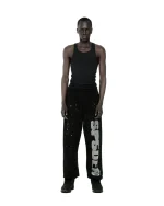 Sp5der Rhinestone Silk Black Sweatpant 7