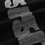 Sp5der Rhinestone Silk Black Sweatpant 8