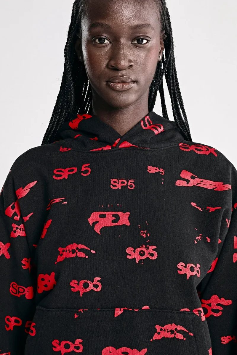 Sp5der Sex Aop Black Hoodie 4