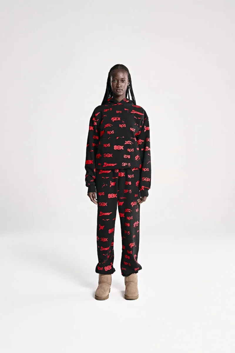 Sp5der Sex Aop Black Hoodie 5