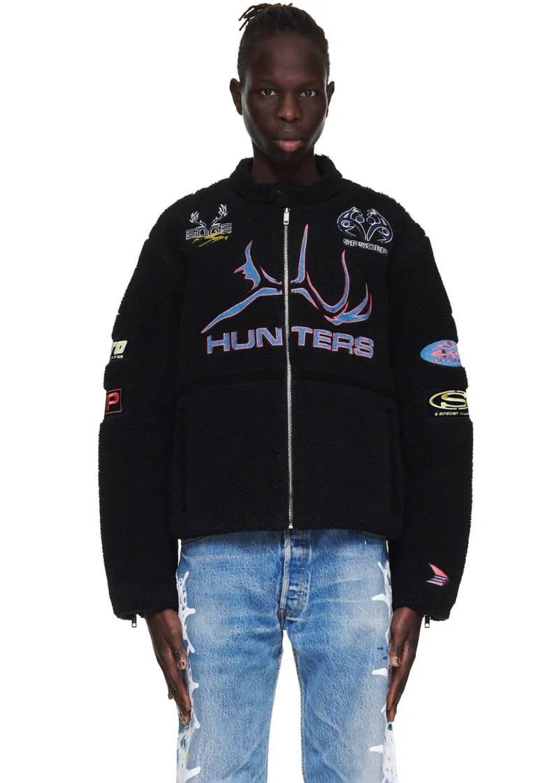 Sp5der Sherpa Hunter Moto Black Jacket 7
