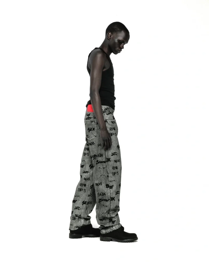 Sp5der Silver Sex Aop Denim Pant 2