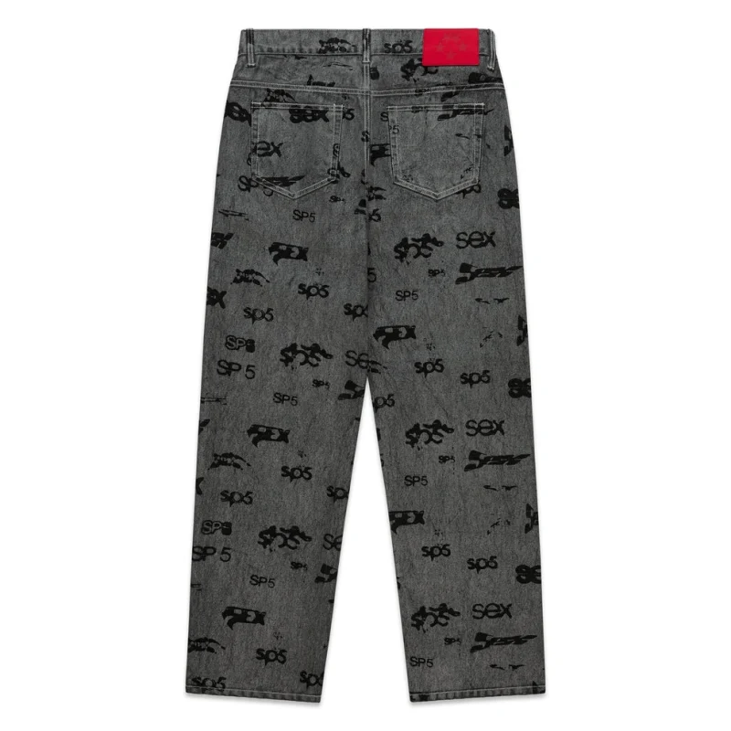 Sp5der Silver Sex Aop Denim Pant 8