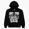 Sp5der Sp555 Zip Black Hoodie