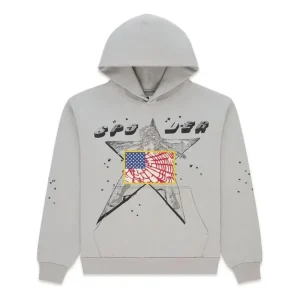 Sp5der Star Girl Grey Hoodie