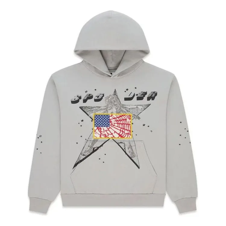 Sp5der Star Girl Grey Hoodie