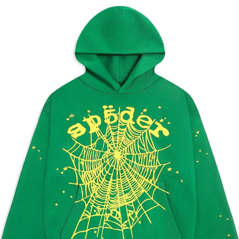 Sp5der Star Og Web V2 Green Hoodie 6