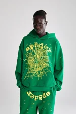 Sp5der Star Og Web V2 Green Hoodie 8