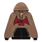 Sp5der T F Zip Brown Hoodie