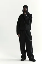 Sp5der Teddy Fleece Zip Up Black Jacket 10