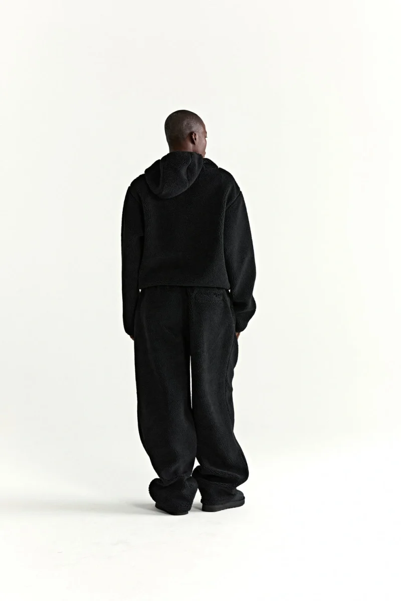 Sp5der Teddy Fleece Zip Up Black Jacket 11