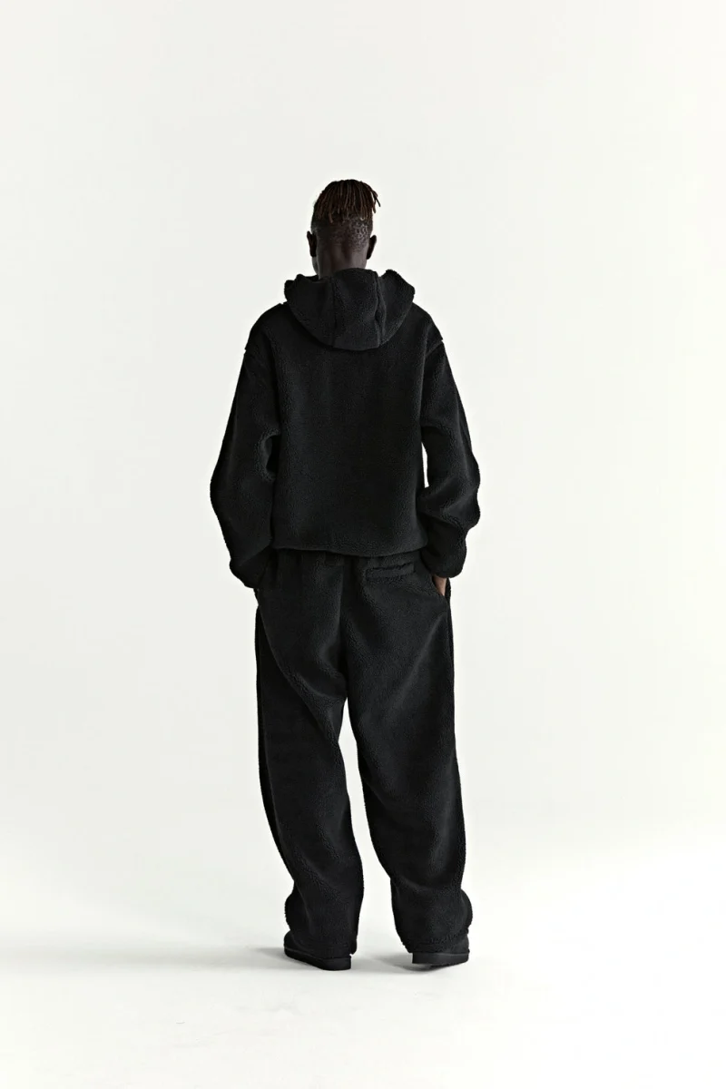 Sp5der Teddy Fleece Zip Up Black Jacket 12