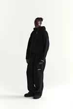 Sp5der Teddy Fleece Zip Up Black Jacket 14