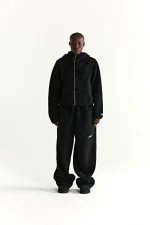 Sp5der Teddy Fleece Zip Up Black Jacket 15