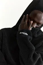 Sp5der Teddy Fleece Zip Up Black Jacket 3