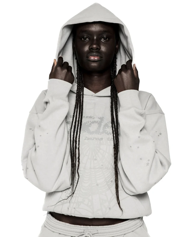 Sp5der Tonal Punk V2 Sport Grey Hoodie 2