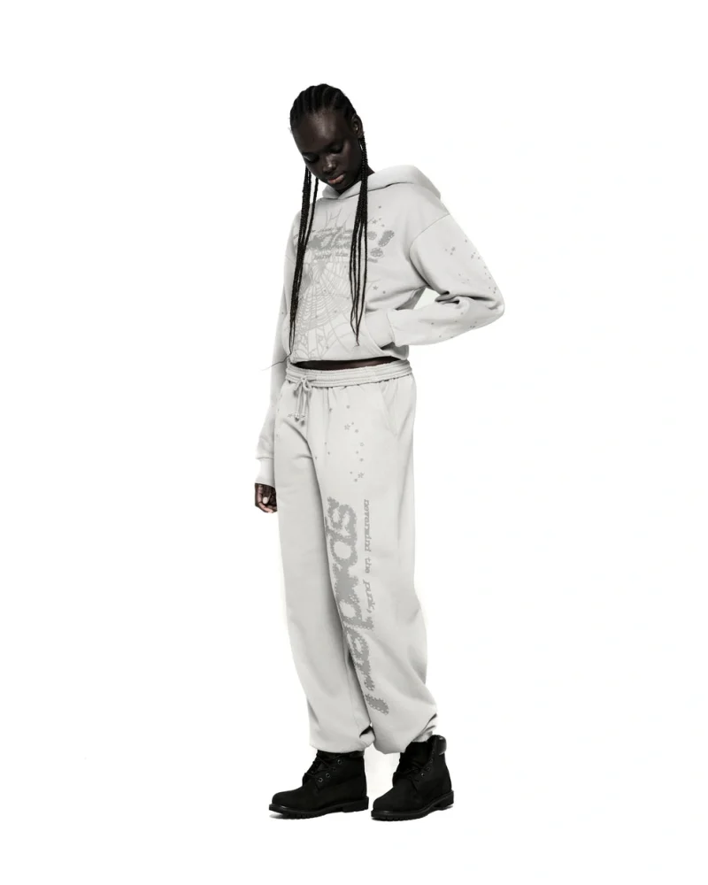 Sp5der Tonal Punk V2 Sport Grey Hoodie 4