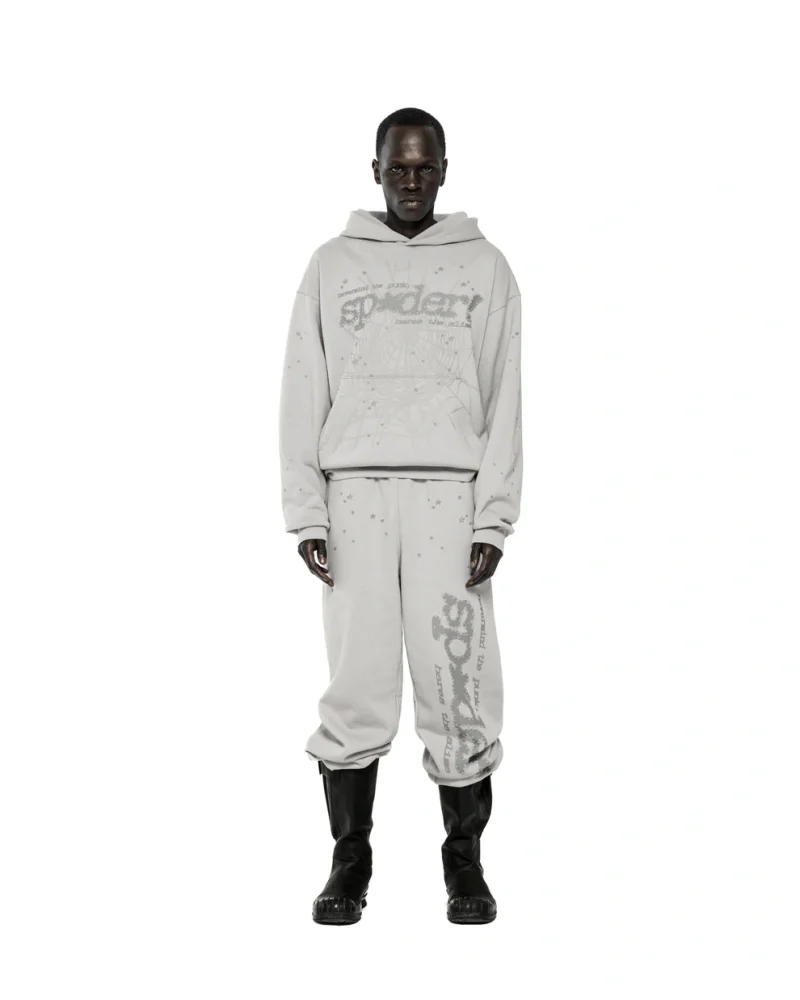 Sp5der Tonal Punk V2 Sport Grey Hoodie 6