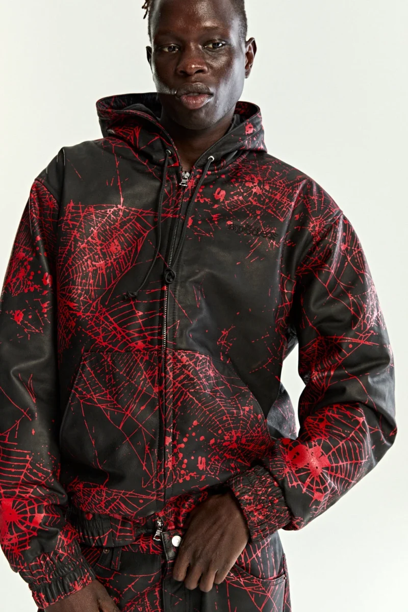 Sp5der V2 Web Leather Black Jacket 4
