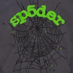 sp5der wait web hoodie slate grey center
