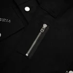 Sp5der Web Denim Cropped Trucker Black Jacket 13