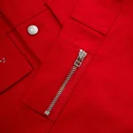 Sp5der Web Denim Cropped Trucker Red Jacket 12