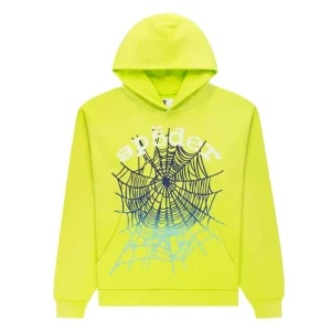 sp5der web hoodie fluorescent green
