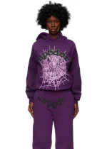sp5der web hoodie purple full