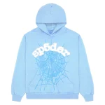 sp5der web hoodie sky blue