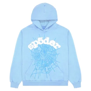 sp5der web hoodie sky blue