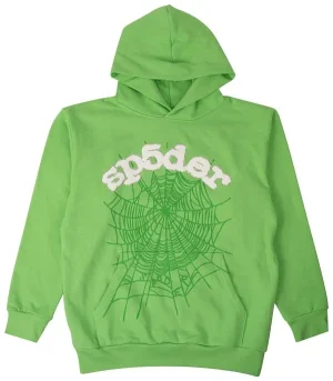 sp5der web hoodie slime green