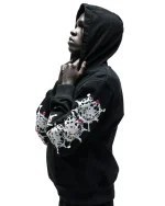 Sp5der Webstone Denim Black Jacket 3