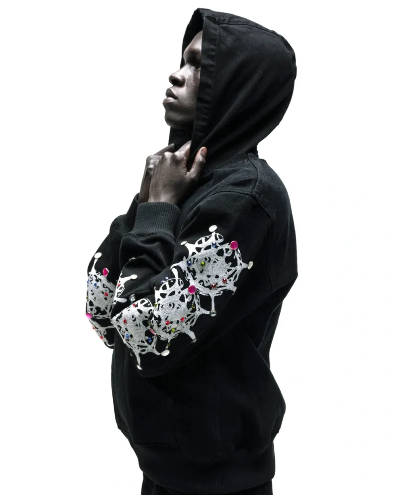 Sp5der Webstone Denim Black Jacket 3