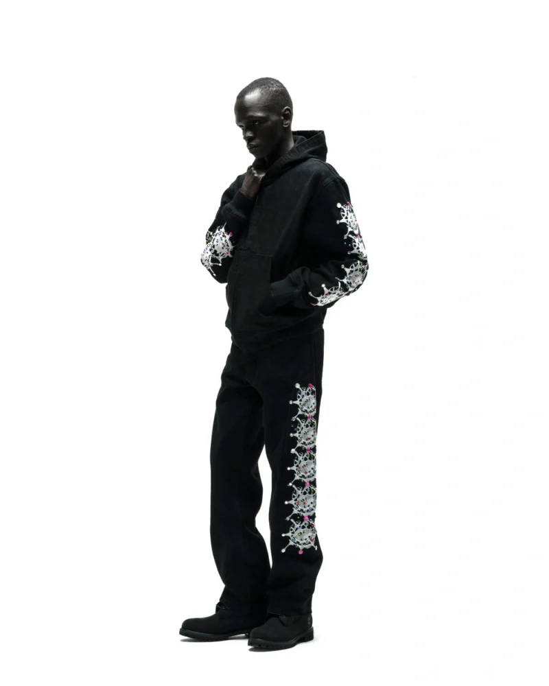 Sp5der Webstone Denim Black Jacket 6
